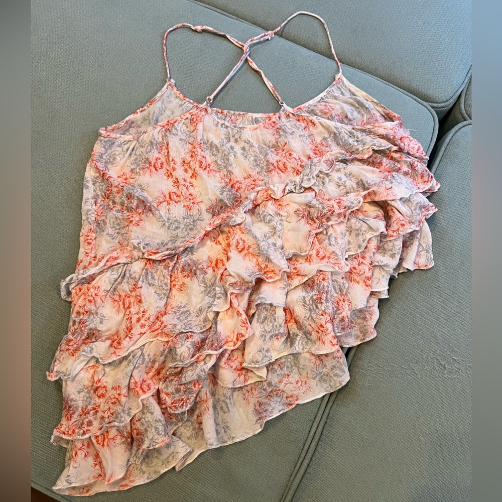 Free People Asymmetrical Ruffle Tank (size: S/P) - Picture 3 of 3